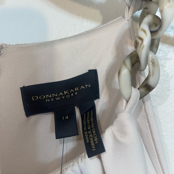 NWT Donna Karan NY Cream Halter Sleeveless Midi Dress. Size 14 - Picture 7 of 12